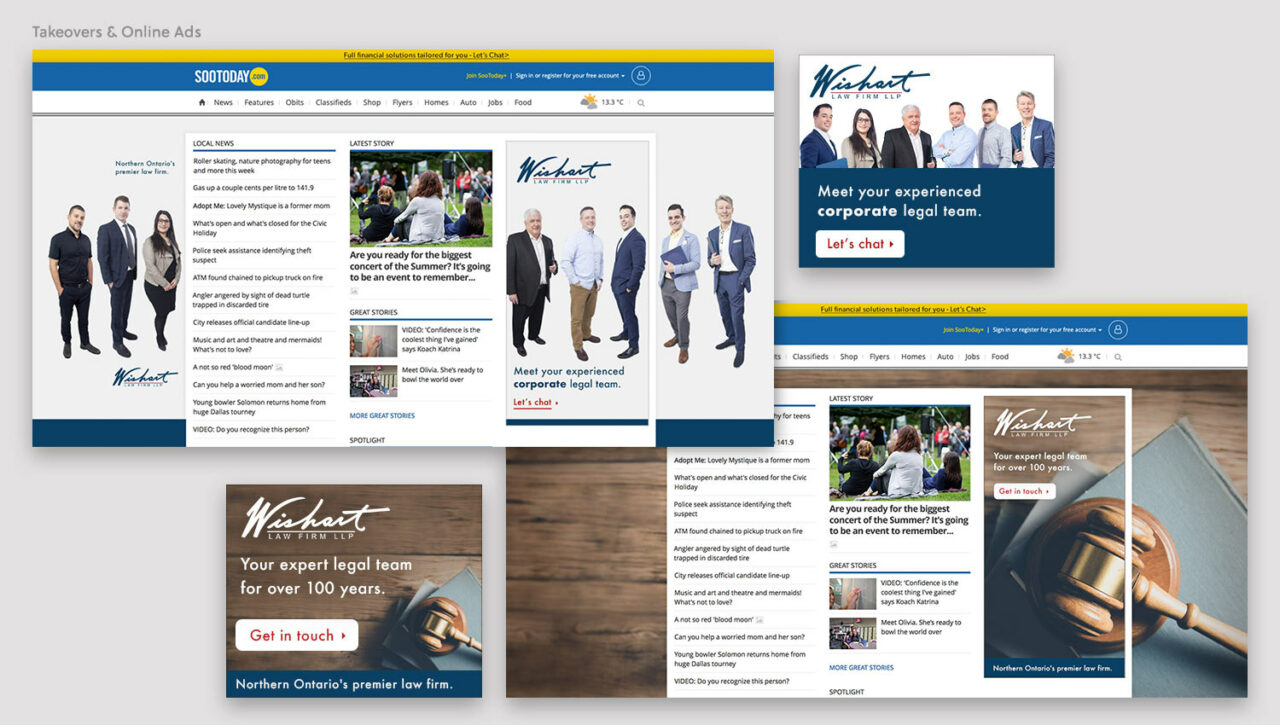 Wishart display ads & page takeovers